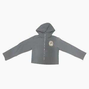 Saint Vanity Grey Nylon Hooded Zipper Jacket